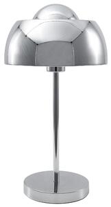 Stolná lampa strieborná kov lesklá povrchová úprava 44 cm okrúhle kupolovité tienidlo nočný stolík osvetlenie moderný štýl obývačka spálňa