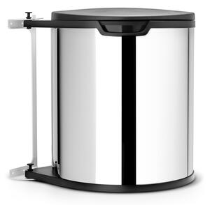 Vstavaný oceľový odpadkový kôš v lesklej striebornej farbe 15 l – Brabantia