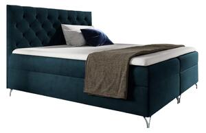 Boxspringová manželská posteľ Guliette 160 - tmavomodrá (Velvet)