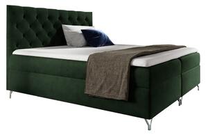 Boxspringová manželská posteľ Guliette 160 - zelená (Velvet)