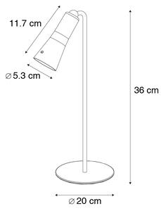 Moderná stolná lampa čierna nabíjateľná 3-stupňová stmievateľná - Samuel