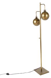 Priemyselná stojaca lampa bronzová 2-svetlá - Haicha