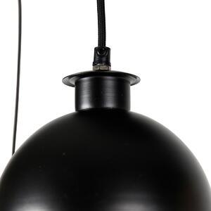 Industriálne závesné svietidlo čierne s mosadznými 5 svetlami - Haicha
