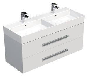 Kúpeľňová skrinka s umývadlom SAT Cube Way 120x53x46 cm biely lesk CUBE461202BISAT