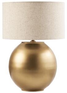 Stolná lampa mosadzná béžová tienidlo z bavlny a ľanu kovový železný podstavec 54 cm moderný štýl obývacia izba