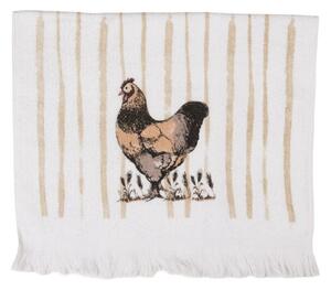 Biely froté uterák so sliepočkou Happy Easter - 40*66 cm - Clayre & Eef