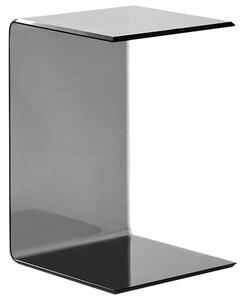Odkladací stolík čierny priehľadný bezpečnostné sklo 40 x 61 cm obdĺžnikový tvar konzolový moderný glamour štýl obývačka
