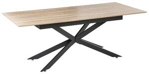 Jedálenský stôl svetlohnedý MDF vrchná doska papierová dyha 160/200 x 90 cm rozkladací obdĺžnikový tvar moderný štýl kuchyňa jedáleň