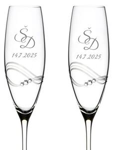 Dekorant Svadobné poháre na šampanské Desire s krystaly Swarovski 2KS VARIANTA 1