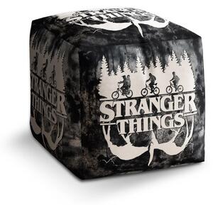 Sablio Taburet Cube Stranger Things White - 40x40x40 cm