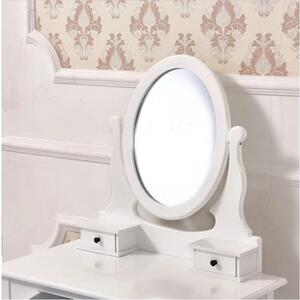 Toaletní stolek s taburetem, bílá / stříbrná, LINET New 0000228273 Tempo Kondela