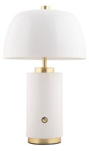 Biela LED stmievateľná stolová lampa s kovovým tienidlom (výška 30 cm) Freya – Leitmotiv