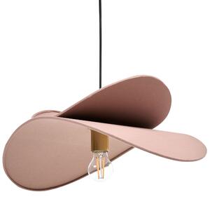 Závesná lampa hnedá ľanová 105 cm látkové tienidlo odhalená žiarovka moderný dizajn