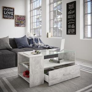KONFERENČNÝ STOLÍK, sivá, sklo, kompozitné drevo, 50/100/45 cm MID.YOU - Stolíky do obývačky, Online Only