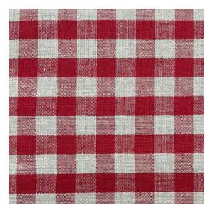Červený ľanový okrúhly koberec pod stromček ø 125 cm Red Gingham – Linen Tales