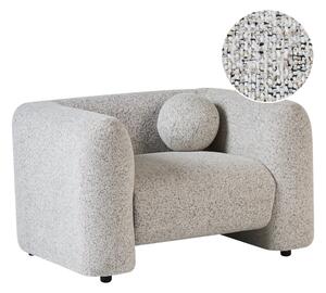 Kreslo béžové látkové čalúnenie okrúhly vankúš retro glamour art deco štýl obývačka spálňa