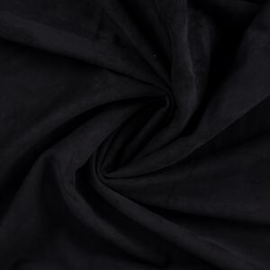 Metráž Zateplený semiš SUEDE sherpa stretch - Čierna