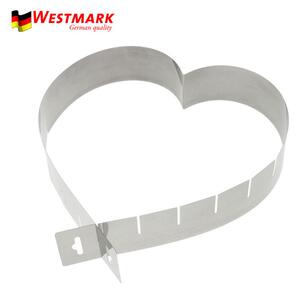 WESTMARK Nastaviteľná forma v tvare srdca s mierkou, 12-26 cm (Nastaviteľná forma v tvare srdca s mierkou 12-26 cm od renomovaného výrobcu kuchynských potrieb – nemeckej firmy Westmark)