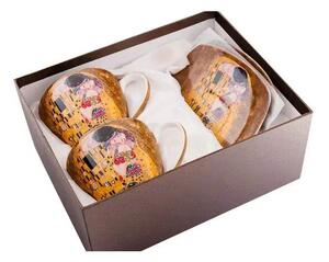 Šálka s podšálkou- set 2 ks ,Gustav Klimt The Kiss, Queen Isabell (Porcelánový set2 ks šálok s podšálkou, Gustav Klimt)