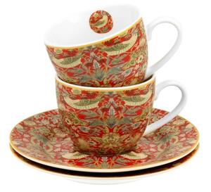 Šálka s podšálkou espresso 110 ml - set 2 ks Wiliam Morris Strawberry, 8171 (4 dielny porcelánový set šálka s podšálkou Wiliam Morris)