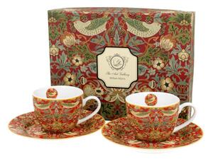 Šálka s podšálkou espresso 110 ml - set 2 ks Wiliam Morris Strawberry, 8171 (4 dielny porcelánový set šálka s podšálkou Wiliam Morris)