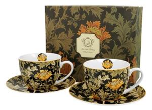 Šálka s podšálkou 280 ml - set 2 ks Wiliam Morris Chryzantémy 8508 (4 dielny porcelánový set šálka s podšálkou Wiliam Morris)
