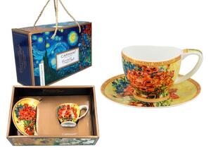 Šálka s podšálkou Vanessa 100 ml Vincent van GOGH Red Poppies and Daisies, CARMANI, 8301055 (Porcelánová šálka s podšálkou na espresso z kolekcie Vincent van GOGH )