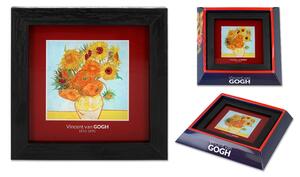 Obraz 13x13 cm Vincent van GOGH Slnečnice, CARMANI, 2629101 (Obraz v ráme s rozmerom 13x13 cm zo série Vincent van GOGH)