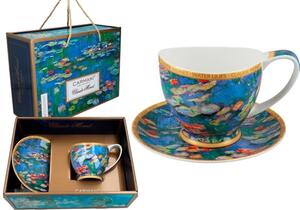 Šálka s podšálkou Vanessa 350 ml Claude MONET Water lillies, CARMANI, 0451001 (Porcelánová šálka s podšálkou na cappuccino z kolekcie Claude MONET)