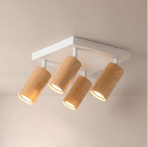 Brilagi - Bodové svietidlo SELE SQUARE 4xGU10/30W/230V biela/dubový dekor