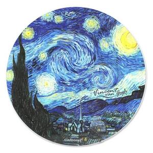 Sklenená podložka 30 cm Vincent van GOGH The Starry Night, CARMANI, 1952025 (Štýlová sklenená podložka v tvare kruhu s motívom maľby Vincenta van GOGHa)
