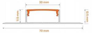 SADA 1x LED pás so senzorom FLEX LED/3,6W/4xAA 2 m + 2x vstavané profily 1 m
