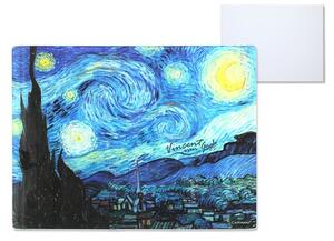Sklenená podložka 40 x 30 cm Vincent van GOGH The Starry Night, CARMANI, 1952024 (Štýlová sklenená podložka v tvare obdĺžnika s motívom maľby Vincenta van GOGHa)