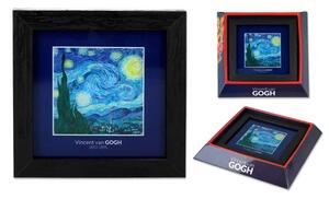 Obraz 13x13 cm Vincent van GOGH The Starry Night, CARMANI, 2629105 (Obraz v ráme s rozmerom 13x13 cm cm cm zo série Vincent van GOGH)