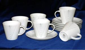TOM šálka s podšálkami 250 ml, set 6 ks vzor, THUN (Porcelánová kávová súprava pre 6 osôb z karlovarského porcelánu)