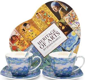Šálka s podšálkou 250 ml/set 2 ks Claude MONET Watter lillies, Heritage of Arts (Set 2 ks porcelánových šálok s podšálkou a lyžičkami z kolekcie Claude MONET)