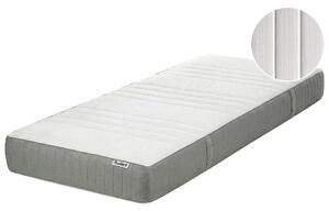 Matrac z pamäťovej peny biely a sivý polyester 90 x 200 cm stredne tvrdý so snímateľným poťahom memory foam