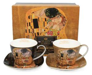 Šálka 250 ml s podšálkou- set 2 ks ,Gustav Klimt The Kiss Mix, The Heritage of Arts (Porcelánový set 2 ks šálok s podšálkou, Gustav Klimt)