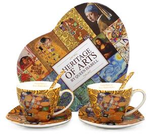 Šálka s podšálkou- set 2 ks ,Gustav Klimt Fulfillment,The Heritage of Arts (Porcelánový set 2 ks šálok s podšálkou, Gustav Klimt)
