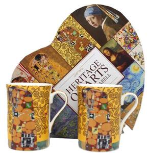 Hrnček 300 ml s lyžičkou - set 2 kusov Gustav Klimt Fulfillment,Heritage of Arts (Set 2 kusov porcelánových hrnčekov objemom 300 ml z kolekcie Gustav Klimt)