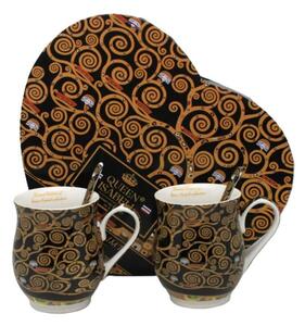 Hrnček 350 ml s lyžičkou - set 2 kusov Gustav Klimt The Trees,Heritage of Arts (Set 2 kusov porcelánových hrnčekov objemom 300 ml z kolekcie Gustav Klimt)