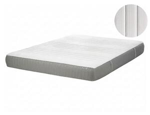 Matrac z pamäťovej peny biely a sivý polyester 140 x 200 cm tvrdý so snímateľným poťahom memory foam