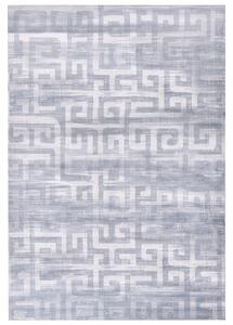 Izbový koberec sivý 160 x 230 cm geometrický vzor protišmyková spodná strana vhodný na podlahové kúrenie
