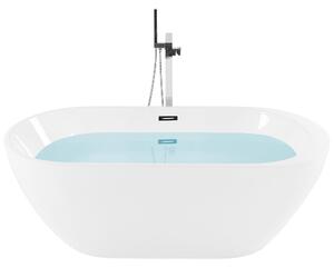 Voľne stojaca vaňa biela akrylát 160 x 75 cm oválny tvar elegantný moderný štýl kúpeľňa