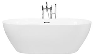 Voľne stojaca vaňa biela sanitárny akrylát 160 x 75 cm oválna voľne stojaca moderný štýl