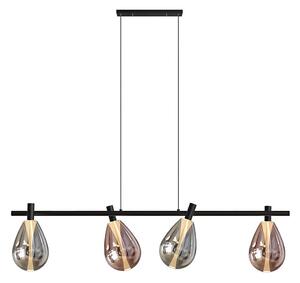 Luster na lanku DENSO 4xG9/5W/230V čierny chróm/medená