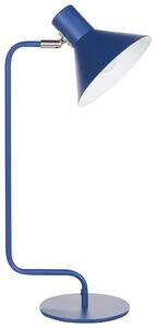 Stolná lampa modrá kovová 51 cm kužeľové tienidlo nočná lampa moderná spálňa obývacia izba