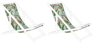 Poťah na záhradné ležadlo viacfarebný polyester 113 x 44 cm zvierací vzor plameniakov sada 2 kusov náhradné poťahy moderný štýl záhrada
