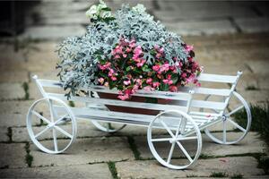 Efesto kovový-stojan na kvety vozík