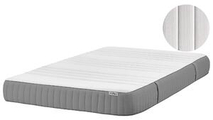 Matrac z pamäťovej peny biely a sivý polyester 90 x 200 cm stredne tvrdý so snímateľným poťahom memory foam